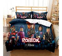Ste-X ROBLOX Duvet Cover Set with Matching Pillow Cases 120 Thread Count Guaranteed Quilt Protector Cover Premium Bedding Collection Extra Soft (135x200cm(Single),ROBLOX 02)