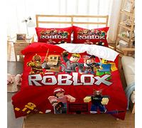 Ste-X ROBLOX Duvet Cover Set with Matching Pillow Cases 120 Thread Count Guaranteed Quilt Protector Cover Premium Bedding Collection Extra Soft (200x200cm(Double),ROBLOX 01)