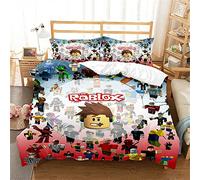 Ste-X ROBLOX Duvet Cover Set with Matching Pillow Cases 120 Thread Count Guaranteed Quilt Protector Cover Premium Bedding Collection Extra Soft (135x200cm(Single),ROBLOX 03)