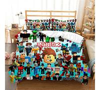 Ste-X ROBLOX Duvet Cover Set with Matching Pillow Cases 120 Thread Count Guaranteed Quilt Protector Cover Premium Bedding Collection Extra Soft (135x200cm(Single),ROBLOX 05)