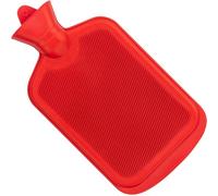 SteadMax Hot Water Bottle, 2L (68oz) Natural Rubber -BPA Free- Durable Large Hot Water Bag for Hot Compress and Heat Therapy, Pain Relief from Cramps, Back Pain, Sore Muscles, Injuries, Red