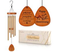 SteadStyle 40th Anniversary Wind Chime, Happy 40th Anniversary Decorations for Couples, Parents, Husband, Wife, Friends, 40 Years Marriage Keepsake Gifts Ideas for Her Him