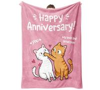 SteadStyle Anniversary Blanket Gifts for Women Men Couple - Funny Anniversary Marriage Gift for Her Girlfriend Wife Fiance, Cute 1st 3rd 5th 10th Anniversary Blanket 60"x50"(Pink)