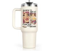 SteadStyle Funny Book Lover Gifts for Women 40oz Tumbler with Handle & Straw Lid, Reading Gift for Reader, Librarian, Nerd, Bookworm Cup, Book Themed Present for Birthday Christmas