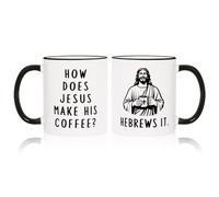 SteadStyle Funny Christian Gifts for Women Men, Jesus He Brews It Mug 11oz