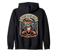 Steady As She Goes/Man/Nautical/Sea/Life Challenges Zip Hoodie