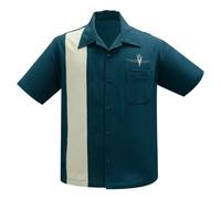 Steady Clothing V8 Classic Teal Stone Bowling Rockabilly Button Up Shirt ST35613