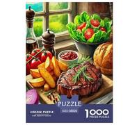 Steak 1000 Piece Jigsaw Puzzles Fun Challenging Modern Delicacy Family Activity Game for The Whole Gifts for Women Men 38x26cm/1000pcs