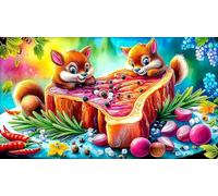 steak 1000 Pieces Recycled Paper Jigsaw Puzzle Impossible Hard Difficult Educational Games for The Whole for Women, Gifts for Men 38x26cm/1000pcs