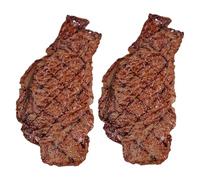 Steak 2Pcs Pvc Simulated Toy Artificial Roast Beef Meat Model for Restaurants Home Tabletop Decoration 2.8x6 Inch Steak