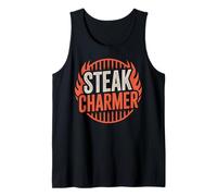 Steak Charmer Flame Grill BBQ Master Funny Tank Top