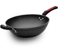Steak Flat Frying pan cast Iron Omelette pan Flat Bottom Non-Stick uncoated Pancake Pot Induction Cooker Universal Wok(36cm)