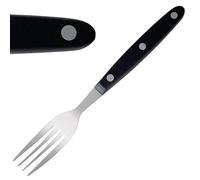Steak Fork Black Handle 200mm 18/0 Stainless Steel Cutlery Kitchen 12pc