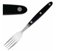 Steak Fork Black Handle 200mm 18/0 Stainless Steel Cutlery Kitchen 12pc