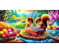 steak Jigsaw Puzzles 1000 Pieces Fun and Challenging Family Game Puzzle Game Great Gift Idea for The Whole for Women, Gifts for Men 38x52cm/1000pcs