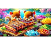 steak Jigsaw Puzzles 1000 Pieces Fun and Challenging Family Game Puzzle Game Great Gift Idea for The Whole for Women, Gifts for Men 70x50cm/1000pcs