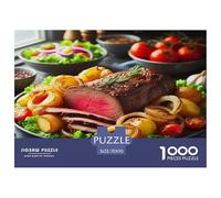 Steak Jigsaw Puzzles 1000 Pieces Puzzles Challenging Puzzle Games 100% Recycled Cardboard Beautiful Decoration Puzzle Puzzle Game for The Whole for Women Puzzle for Adults 70x50cm/1000pcs
