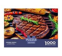 Steak Jigsaw Puzzles Puzzles 1000 Pieces Challenging Puzzle Games 100% Recycled Cardboard Beautiful Decoration Puzzle Puzzle Game for The Whole for Women Puzzle for Adults 70x50cm/1000pcs