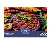 Steak Jigsaw Puzzles Puzzles 1000 Pieces Educational Game 100% Recycled Cardboard Beautiful Decoration Puzzle Puzzle Game for The Whole for Women Puzzle for Adults 38x26cm/1000pcs