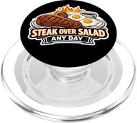 Steak Over Salad Any Day Funny Carnivore Fan Keto Meat Eater PopSockets PopGrip for MagSafe