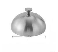 Steak Plate Cover, Korean Style Stainless Steel Round Dish Lid for BBQ Teppanyaki Food, Modern Restaurant Serving Dome Cloche(22CM Silver)