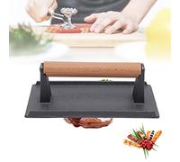 Steak Press 21 * 10.5cm Cast Iron Grill Burger Press Rectangle Steak Meat Bacon Press Kitchen Craft Heavy Cast Flat Steak Burger BBQ Grill Press Weight for Burger Grilled Sandwich Quesadilla Steak