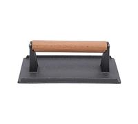 Steak Press,Manual Cast Iron Steak Press Flat Weight Meat Hamburger Grill BBQ Wood Handle, for Burger,Grilled Sandwich,Quesadilla and Steak,21 * 10.5cm