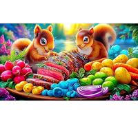 steak Puzzle Game 1000 Piece Recycled Paper Impossible Hard Difficult Challenging for The Whole for Women, Gifts for Men 70x50cm/1000pcs