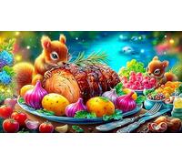 steak Puzzle Game 1000 Piece Recycled Paper Impossible Hard Difficult Challenging for The Whole for Women, Gifts for Men 38x26cm/1000pcs