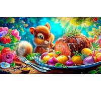 steak Puzzle Game 1000 Piece Recycled Paper Impossible Hard Difficult Challenging for The Whole for Women, Gifts for Men 38x52cm/1000pcs