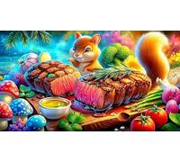 steak Recycled Paper Jigsaw Puzzle 1000 Pieces Great Gift Idea Educational Games for The Whole for Women, Gifts for Men 38x52cm/1000pcs