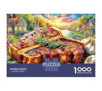 Steak Scene Jigsaws 1000 Piece Puzzle Vibrant Enchanted Village Feast Colourful Challenging Brainteasing Impossible for Adults Kids 38x26cm/1000pcs