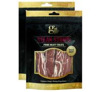 Steak Strips Dog Treats 140g x Pack of 2 - Prime Meaty Treats for the Ultimate Doggy Dining Experience - Rich in Beef