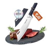 Steakchamp BBQ Pro Chef's Knife - 8.66'' Sharp Kitchen Knife with Non-Slip Grip, Corrosion-Resistant and Hand-Sharpened German Steel Blade