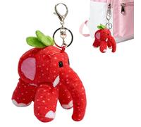 Steal a Brainrot Plush Keychain Italian Brainrot Figures Plush Keyring Toy Strawberry Elephant Figures 67 Meme Emotional Support Plushies Stuffed Animals Pillow Doll Gifts for Fans Kid Adults (Red)