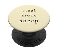 Steal More Sheep Funny Typography Joke Text PopSockets Adhesive PopGrip