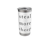 Steal More Sheep Funny Typography Joke Text Stainless Steel Insulated Tumbler