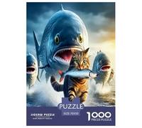 Stealing Fish Cat 1000 Pieces Jigsaw Puzzles for Adults Educational Games Beautiful Home Decoration Art Colorful DIY Craft 70x50cm/1000pcs