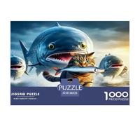 Stealing Fish Cat 1000 Pieces Jigsaw Puzzles for Adults Impossible Beautiful Home Decoration Challenge High Difficulty 38x26cm/1000pcs