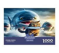 Stealing Fish Cat 1000 Pieces Jigsaws for Adults Educational Games Beautiful Home Decoration Challenge High Difficulty 70x50cm/1000pcs