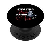 Stealing Hearts and Blasting Farts Funny Cat Lover Valentine PopSockets Adhesive PopGrip