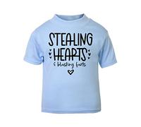Stealing Hearts and Blasting Farts Statement [BBY5] Short Sleeve Cotton Toddler t Shirt, 3-4 Years, Pastel Blue