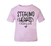 Stealing Hearts and Blasting Farts Statement [BBY5] Short Sleeve Cotton Toddler t Shirt, 3-4 Years, Pastel Pink