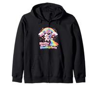 Stealing Hearts Blasting F arts Unicorn Rainbow Birthday Zip Hoodie