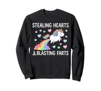 Stealing Hearts Blasting Farts Funny Toddler Unicorn Rainbow Sweatshirt