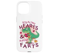 Stealing Hearts Blasting Farts Trex Funny Valentines Day Case for iPhone 15