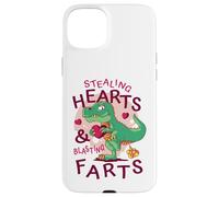 Stealing Hearts Blasting Farts Trex Funny Valentines Day Case for iPhone 15 Plus