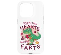 Stealing Hearts Blasting Farts Trex Funny Valentines Day Case for iPhone 15 Pro