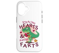Stealing Hearts Blasting Farts Trex Funny Valentines Day Case for iPhone 16