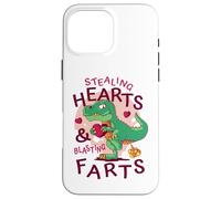Stealing Hearts Blasting Farts Trex Funny Valentines Day Case for iPhone 16 Pro Max